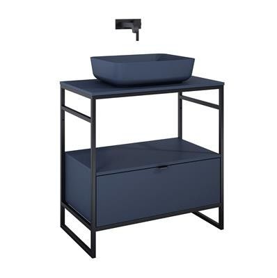 Indus szafka 80 1S z 1 szufladą do stelaża 757 x 455 x 275 mm z płyty laminowanej navy blue matt prowadnice soft-close, pełny wysuw