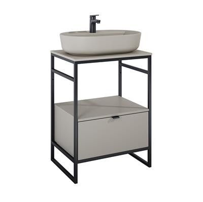 Szafka do stelaża z płyty laminowanej 555 x 455 x 275 mm fume matt z 1 szufladą ROCA INDUS 60 1S | RE010600077020