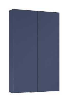 For All szafka wisząca 50 2D (12,6) z 2 drzwiami 500 x 126 x 800 mm z płyty laminowanej navy blue matt zawiasy soft-close, 4 półki szklane z możliwością regulacji w komplecie 2 zawieszki metalowe