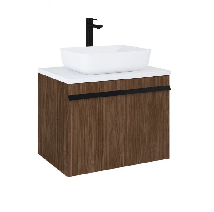 Szafka podumywalkowa front i korpus wykonany z płyty laminowanej 16mm 715 x 487 x 540 mm orzech lincoln 1 szuflada ROCA Moody 70 1S+1S | RE010700037060