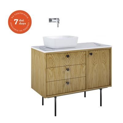 Szafka łazienkowa podwieszana płyta MDF 1000 x 456 x 540 mm dąb naturalny 3 szuflady, 1 drzwi ROCA Legacy 100 3S 1D L | RE011000096690