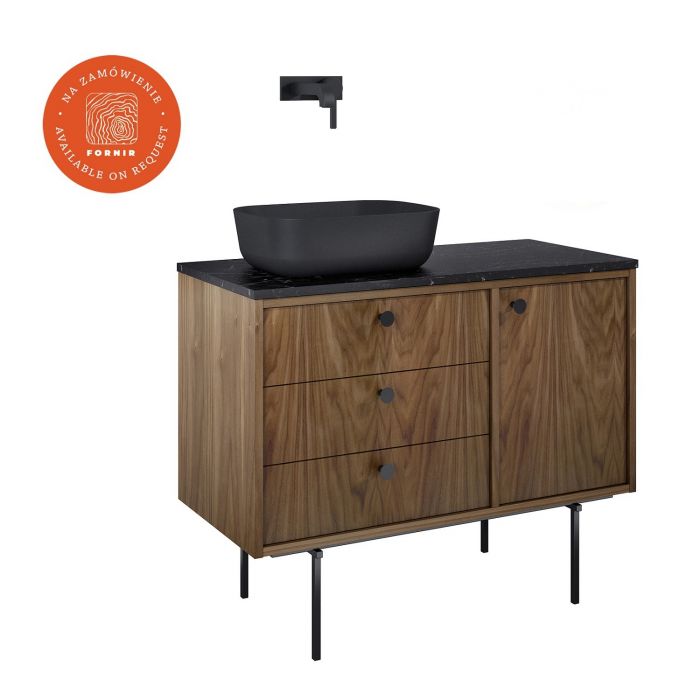 Szafka łazienkowa podwieszana płyta MDF 1000 x 456 x 540 mm orzech amerykański 3 szuflady, 1 drzwi ROCA LEGACY 100 3S 1D P | RE01100009D480