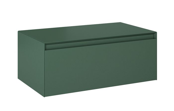 SPLIT SLIM komoda z blatem, podwieszana 80 1S z 1 szufladą 800 x 458 x 319 mm z płyty MDF forest green prowadnice soft-close, pełny wysuw, cienkie stalowe boki szuflad o grubości 13 mm w komplecie: 2 zawieszki metalowe