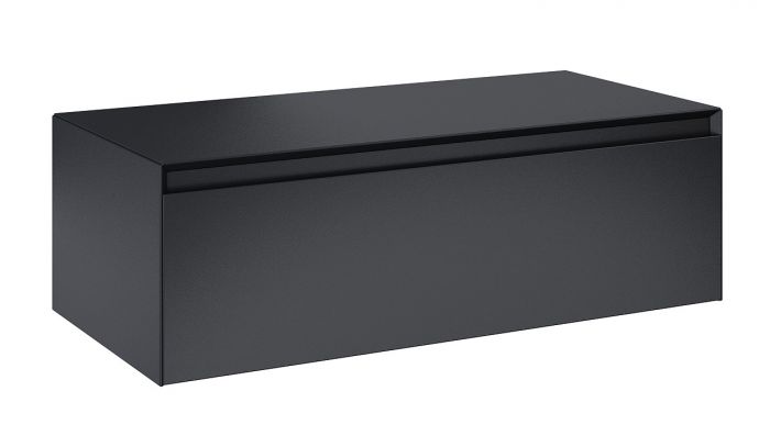 Komoda z blatem, podwieszana z płyty MDF 1200 x 458 x 319 mm black matt z 1 szufladą ROCA SPLIT SLIM 100 1S | RE081004057160