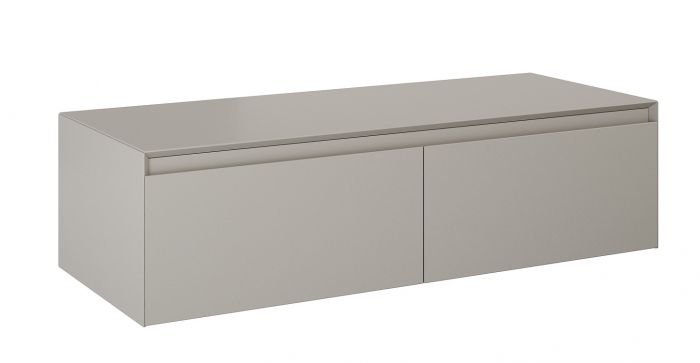 SPLIT SLIM komoda z blatem 120 2S z 2 szufladami 1200 x 458 x 319 mm z płyty MDF fume matt prowadnice soft-close, pełny wysuw, cienkie stalowe boki szuflad o grubości 13mm w komplecie: 2 zawieszki metalowe