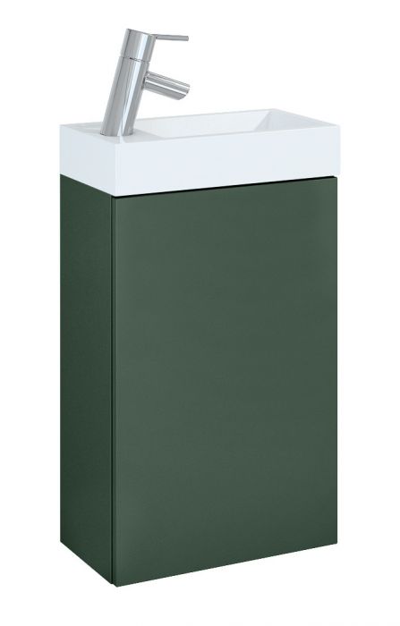 Set podwieszany płyta laminowana 402 x 222 x 680 mm forest green matt 1 drzwi ROCA Young Basic 40 1D szafka z umywalką ceramiczną | RE168993007010