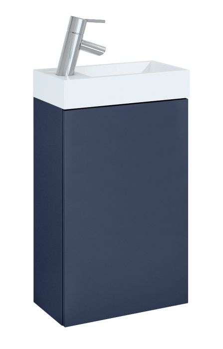 Set podwieszany płyta laminowana 402 x 222 x 680 mm navu blue matt 1 drzwi ROCA Young Basic 40 1D szafka z umywalką ceramiczną | RE168994007030