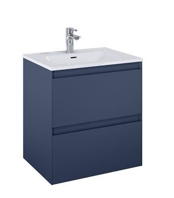 Split szafka podwieszana 60 2S 2 szuflady 600 x 458 x 635 mm z płyty MDF navy blue matt prowadnice soft-close, pełny wysuw, cienkie stalowe boki szuflad o grubości w komplecie 2 zawieszki metalowe