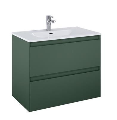 Szafka podwieszana z płyty MDF 800 x 458 x 635 mm forest green matt z 2 szufladami ROCA Split 80 2S | RE010800057010