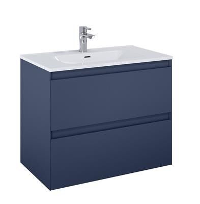 Split szafka podwieszana 80 2S z 2 szufladami 800 x 458 x 635 mm z płyty MDF navy blue matt prowadnice soft-close, pełny wysuw, cienkie stalowe boki szuflad w komplecie 2 zawieszki metalowe