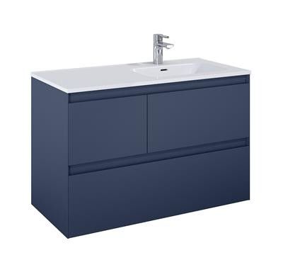 Szafka podwieszana z płyty MDF 1000 x 458 x 635 mm navy blue matt z 3 szufladami ROCA Split 100 3S | RE011005157030