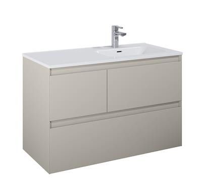 Szafka podwieszana z płyty MDF 1000 x 458 x 635 mm fume matt z 3 szufladami ROCA Split 100 3S | RE011005157020