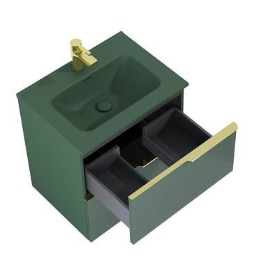 Szafka łazienkowa podwieszana płyta laminowana 600 x 453 x 635 mm forest green matt z 2 szufladami ROCA SOHO 60 2S | RE010604047010 #2