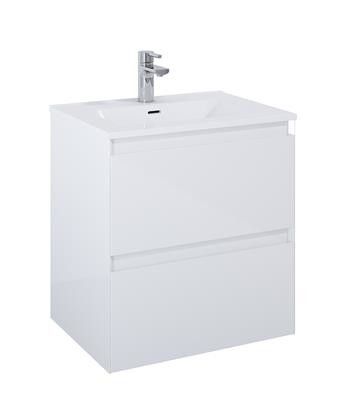 Szafka podwieszana z płyty MDF 600 x 458 x 635 mm white hg 2 szuflady ROCA Split 60 2S | RE010600058060