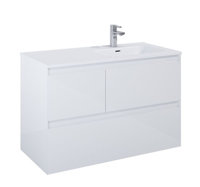 Szafka 1000 x 460 x 635 mm biała wysoki połysk z 3 szufladami ROCA Split 100 3S | RE011005158060