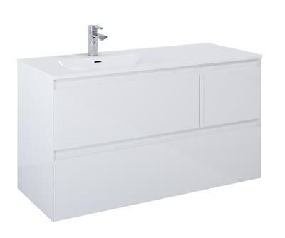 Szafka podwieszana z płyty MDF 1200 x 458 x 635 mm white hg z 3 szufladami ROCA Split 120 3S | RE012006158060