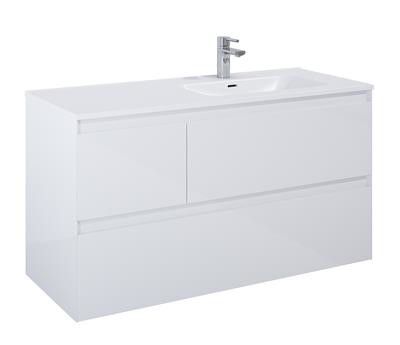 Szafka łazienkowa podwieszana z płyty MDF 16mm 1200 x 458 x 635 mm white HG z 3 szufladami ROCA SPLIT 120 3S | RE012005158060