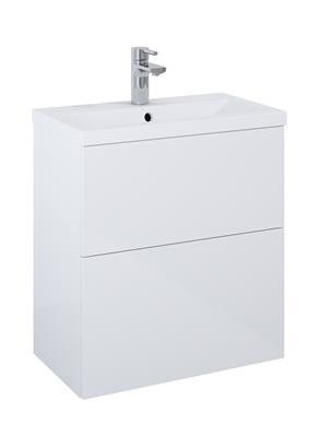 Zestaw łazienkowy 606 x 358 x 673 mm biały połysk ROCA Kido Set 60 2S zawiera: szafkę z 2 szufladami + umywalkę | RE020601118060