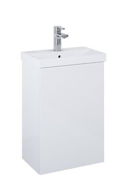 Zestaw łazienkowy 438 x 298 x 635 mm white high gloss ROCA Kido 45 1D zawiera: szafkę z 1 drzwiczkami + umywalkę | RE020450118060