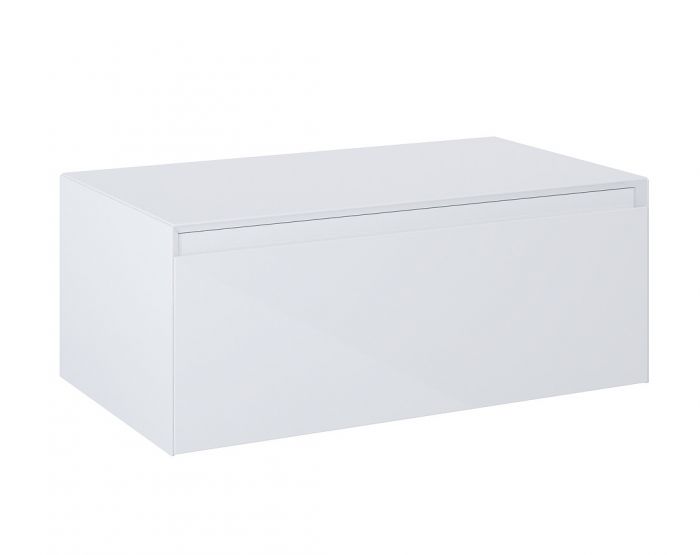 Komoda z blatem, podwieszana z płyty MDF 800 x 458 x 319 mm white HG z 1 szufladą ROCA SPLIT SLIM 80 1S | RE080804058060