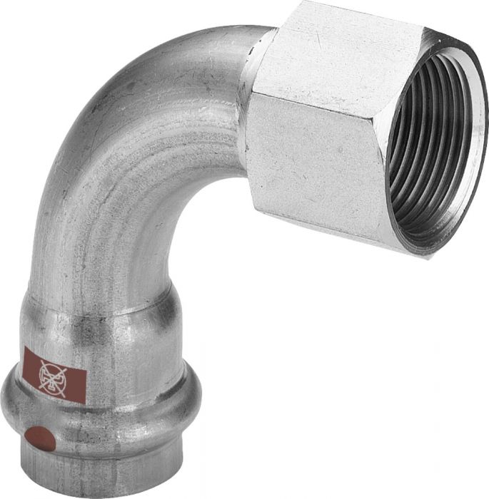 Łuk przejściowy 90° z SC-Contur ze stali nierdzewnej przyłącze zaprasowywane 15 mm x 1/2" GW Temponox 1714.5