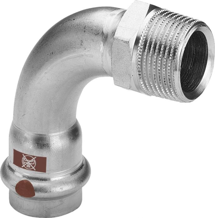 Łuk przejściowy 90° z SC-Contur ze stali nierdzewnej przyłącze zaprasowywane 54 mm x 2" GZ Temponox 1714