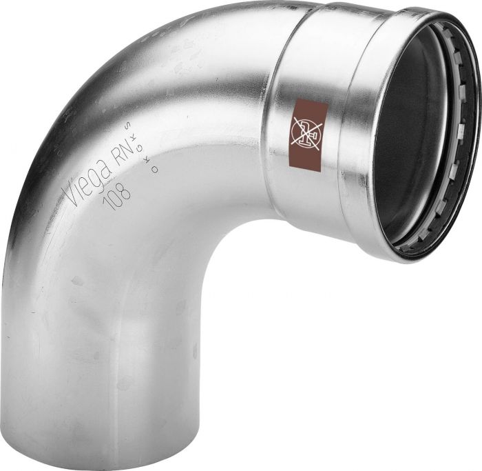 Łuk 90° z SC-Contur ze stali nierdzewnej przyłącze zaprasowywane końcówka wsuwana 108 mm Temponox 1716.1XL