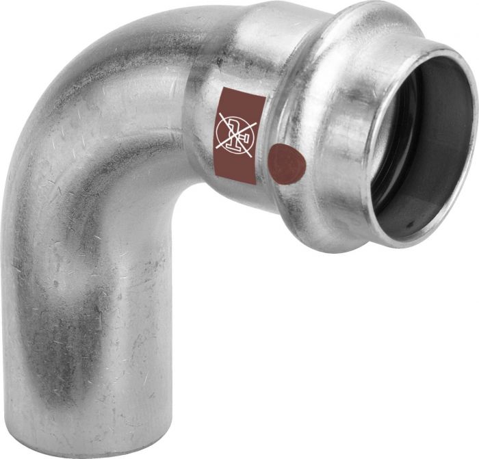 Łuk 90° z SC-Contur ze stali nierdzewnej przyłącze zaprasowywane końcówka wsuwana 35 mm Temponox 1716.1