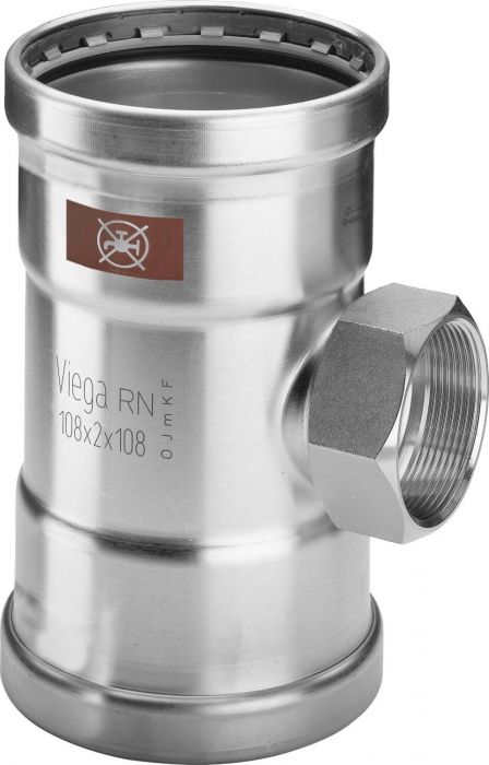 Trójnik ze stali nierdzewnej przyłącze zaprasowywane 76,1 mm x 3/4 x 76,1 mm GW Temponox 1717.2XL