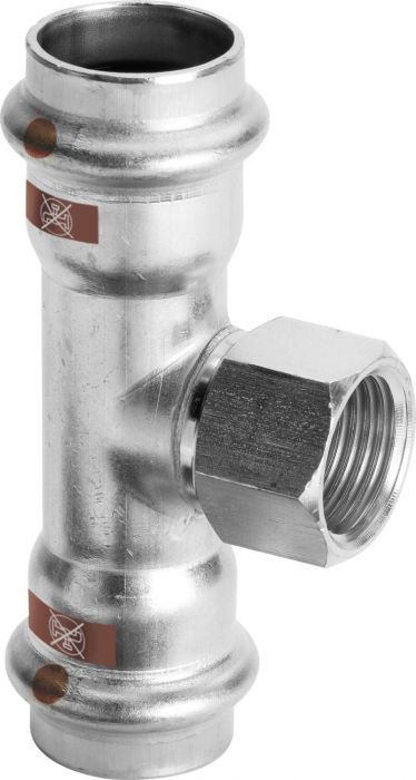 Trójnik ze stali nierdzewnej przyłącze zaprasowywane 18 mm x 1/2 x 18 mm GW Temponox 1717.2