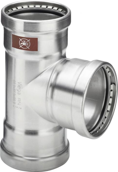 Trójnik redukcyjny ze stali nierdzewnej przyłącze zaprasowywane 76,1 x 28 x 76,1 mm Temponox 1718XL