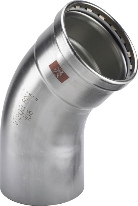 Łuk 45° z SC-Contur ze stali nierdzewnej przyłącze zaprasowywane końcówka wsuwana 108 mm Temponox 1726.1XL