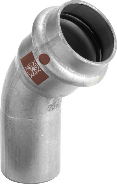 Łuk 45° z SC-Contur ze stali nierdzewnej przyłącze zaprasowywane końcówka wsuwana 18 mm Temponox 1726.1