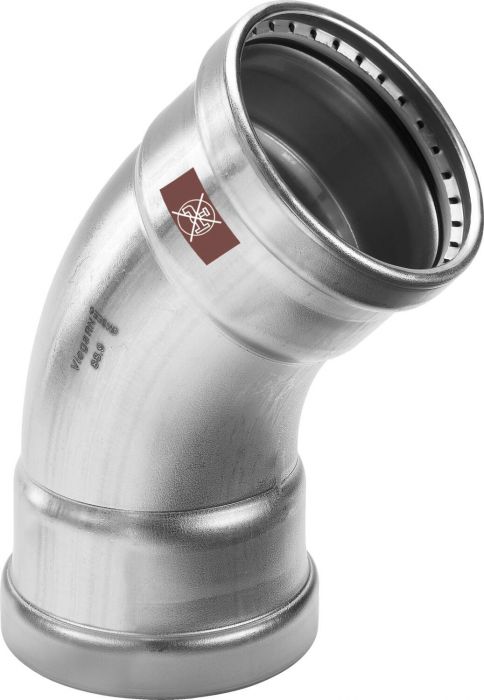 Łuk 45° z SC-Contur ze stali nierdzewnej przyłącze zaprasowywane 76.1 mm Temponox 1726XL