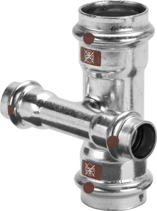 Czwórnik z SC-Contur ze stali nierdzewnej przyłącze zaprasowywane 28 x 15 mm Temponox 1748