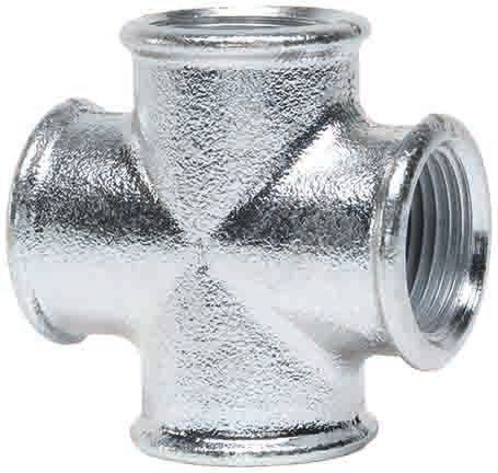 Czwórnik gwintowany żeliwny ocynk GW 1/4"