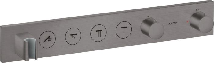 Moduł podtynkowy z zestawem podstawowym termostatyczny, element zewnętrzny HANSGROHE Select 600/90 czarny chrom szczotkowany | 18357340
