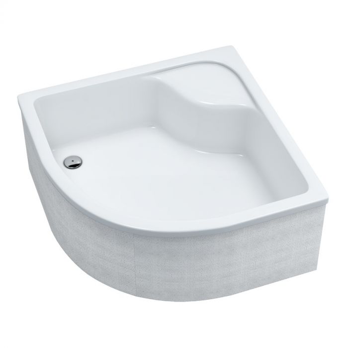 Brodzik akrylowy STABILSOUND półokrągły z siedziskiem SCHEDPOL DANTE 800 /10800 /10410 /10cm biały | 3022