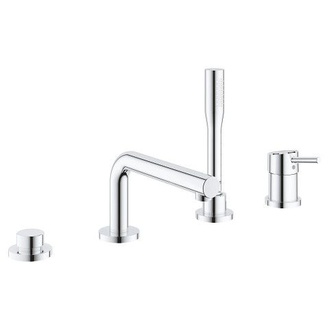 Bateria wannowa sztorcowa GROHE Concetto 1-uchwytowa 4-otworowa mosiężna chrom w komplecie przełącznik wanna/prysznic, słuchawka Euphoria Cosmopolitan, metalowy wąż prysznicowy 2000 mm, przyłącze węża | 19576002