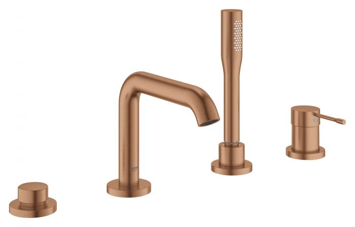 Bateria wannowa stojąca GROHE Essence 1-uchwytowa 4-otworowa mosiężna brushed warm sunset | 19578DL1