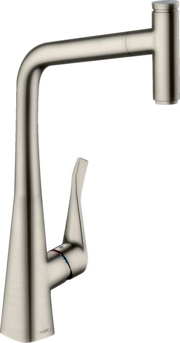 Bateria kuchenna stojąca HANSGROHE Metris Select 1-otworowa stal szlachetna | 14884800