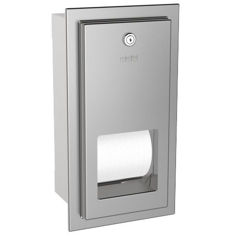 RODAN pojemnik natynkowy na papier toaletowy RODX672E stal szlachetna 341x184x138 mm chrom