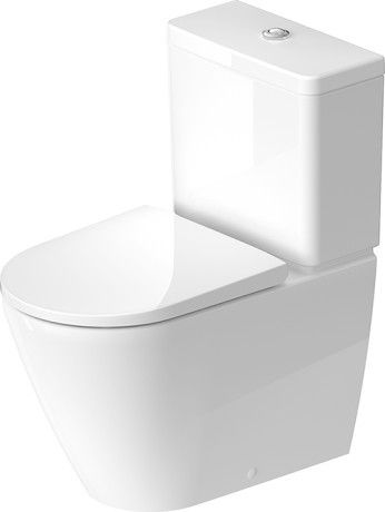 Miska WC ceramiczna stojąca bez powłoki DURAVIT D-Neo lejowa Rimless mocowanie w komplecie 37 x 65 cm biały alpin | 2002090000