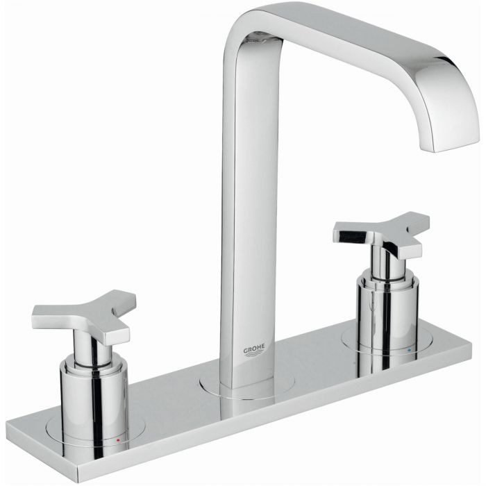 Bateria umywalkowa sztorcowa GROHE POLSKA Allure 2-uchwytowa 3-otworowa mosiężna DN 15 chrom z wylewką z perlatorem | 20143000