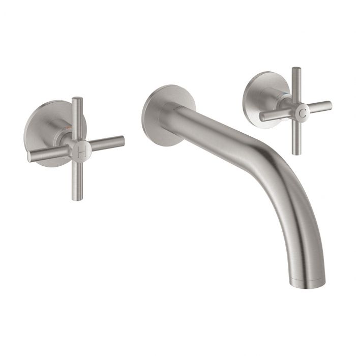 Element natynkowy do montażu gotowego z 29025002 GROHE Atrio 2-uchwytowa 3-otworowa do baterii umywalkowej podtynkowej stal nierdzewna w zestawie zawarte dwa różne komplety zaślepek | 20164DC3