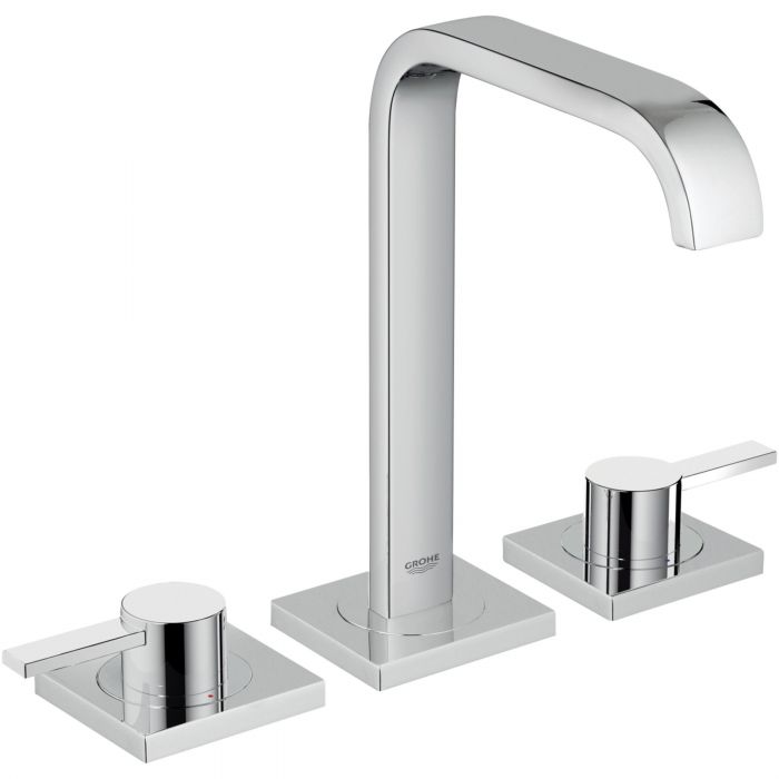 Bateria umywalkowa sztorcowa GROHE POLSKA Allure 2-uchwytowa 3-otworowa mosiężna DN 15 chrom z wylewką z perlatorem | 20188000