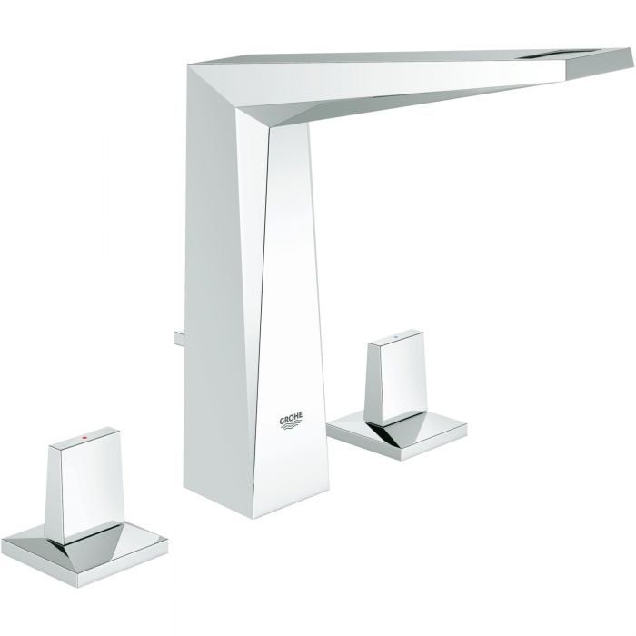Bateria umywalkowa stojąca GROHE Allure Brilliant 2-uchwytowa 3-otworowa mosiężna chrom z niską wylewką ze zintegrowanym perlatorem | 20344000