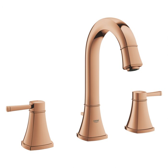 Bateria umywalkowa stojąca GROHE Grandera 2-uchwytowa 3-otworowa warm sunset | 20389DA0