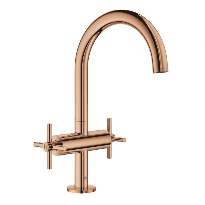 Bateria umywalkowa stojąca GROHE Atrio 2-uchwytowa 1-otworowa warm sunset | 21019DA3