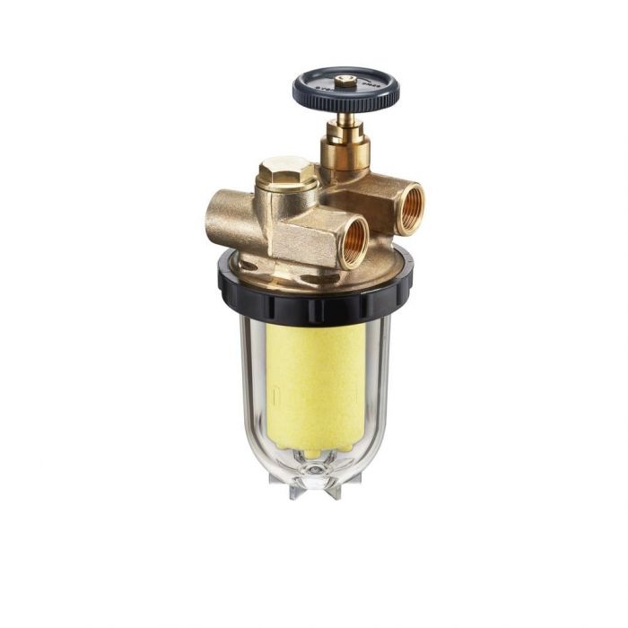 Filtr oleju opałowego Siku (tworzywo spiekane) do systemów 2-rurowych Oilpur z wkładem z siatki niklowej (100-150 µm) GW x GZ 3/8"